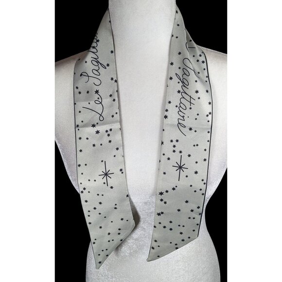 Sagittarius Zodiac Constellation Black And White Reversible Scarf - Picture 1 of 4